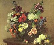 Henri Fantin-Latour Bouquet de Fleurs Diverses oil on canvas